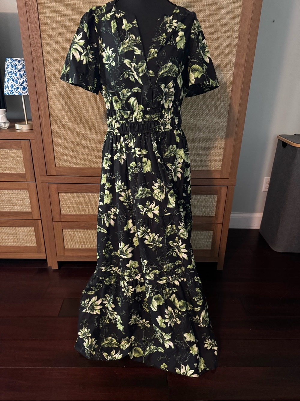 Anthropologie Black Maxi Dress with Floral Print - Picture 3 of 7